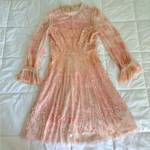 Needle and Thread Pink Sequin Embellished Dress size 4